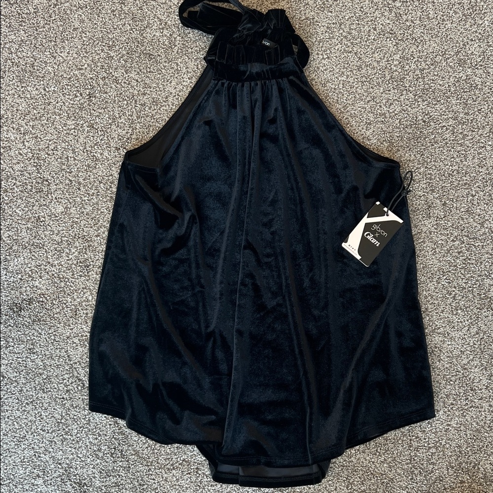 Gibson Elegant Black Velvet Halter Top